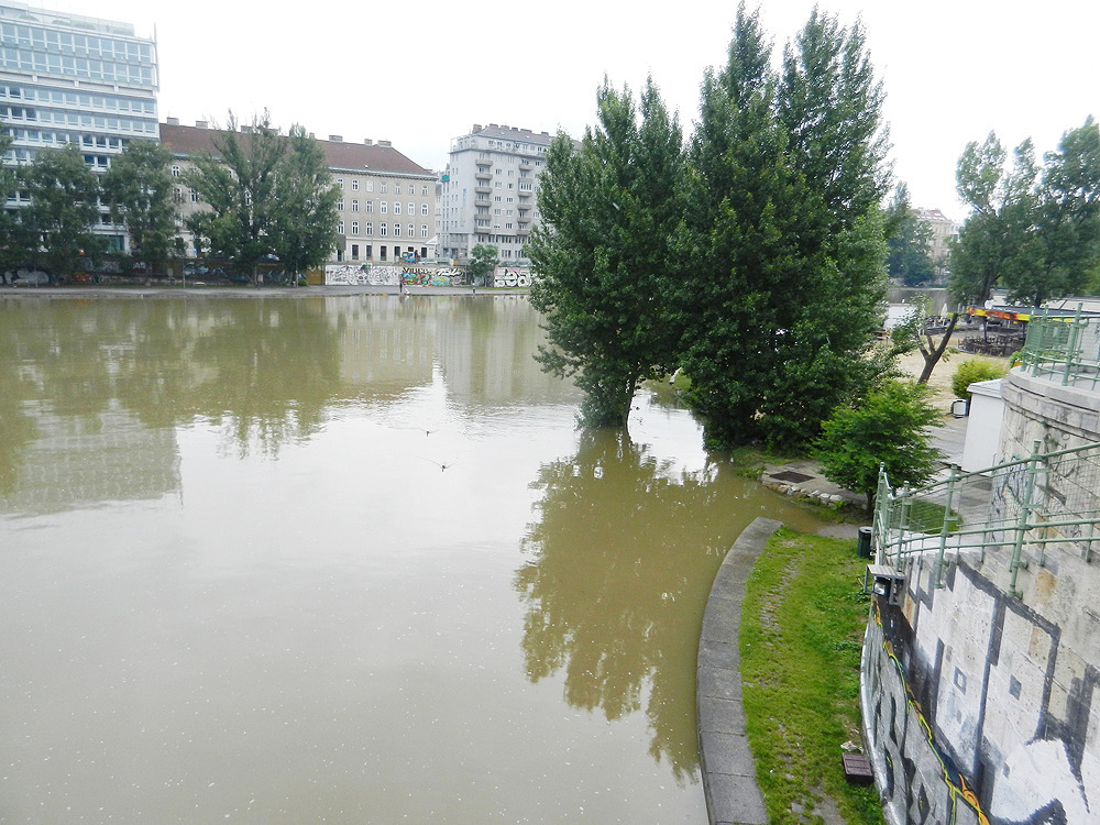 Donaukanal am Hermannpark, Hochwasser 2013