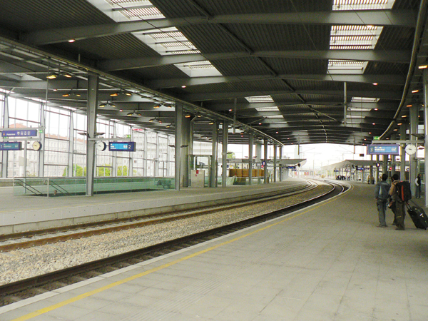 Platforms of the new station at the Praterstern in Vienna