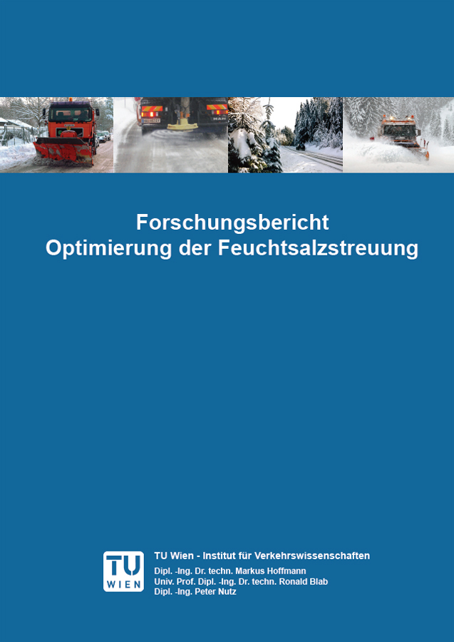 Titelblatt des Forschungsberichts "Optimierung der Feuchtsalzstreuung" 